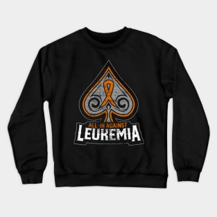 All In Against Leukamia - Orange Poker Charity Ribbon - Vintage Crewneck Sweatshirt